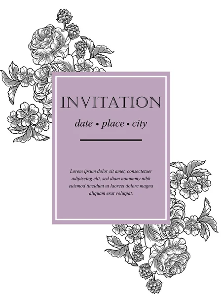 Tarjetas de invitación de boda — Vector de stock