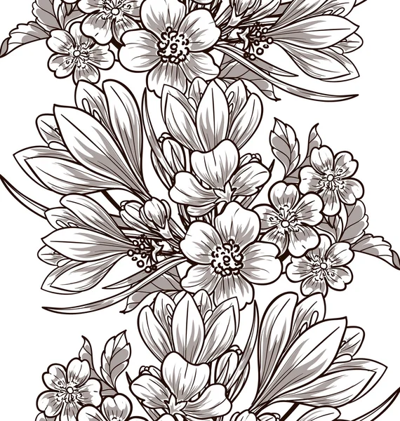 Bloemen naadloos patroon — Stockvector