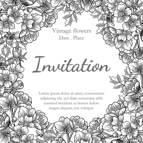 Tarjeta de invitación de boda — Vector de stock