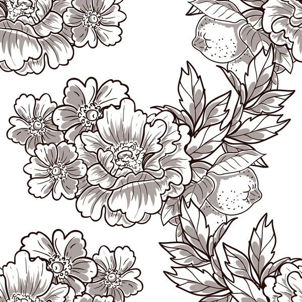 Bloemen naadloos patroon — Stockvector