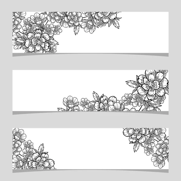 Cadre floral avec place pour le texte — Image vectorielle