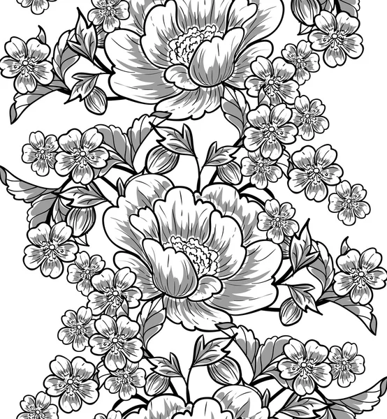 Motif floral sans couture — Image vectorielle