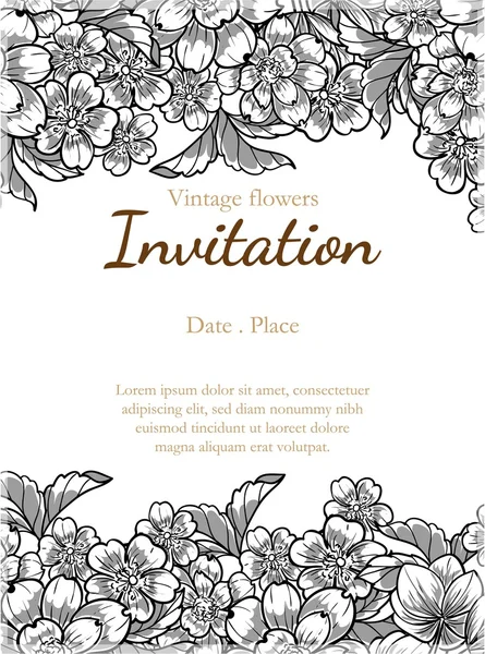 Tarjeta de invitación de boda — Vector de stock