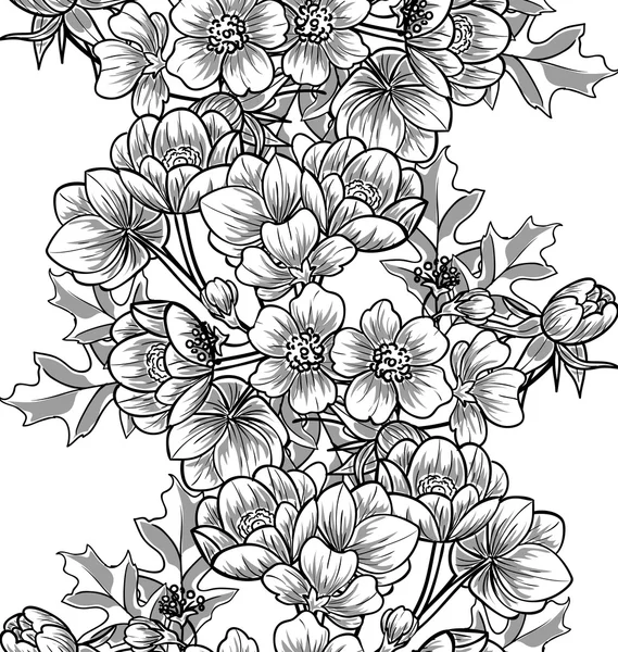 Motif floral sans couture — Image vectorielle