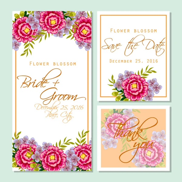 Tarjeta de invitación de boda — Vector de stock