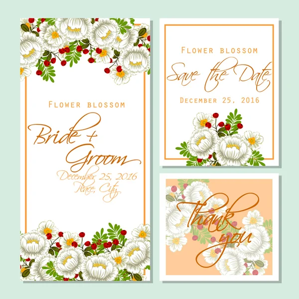 Tarjeta de invitación de boda — Vector de stock