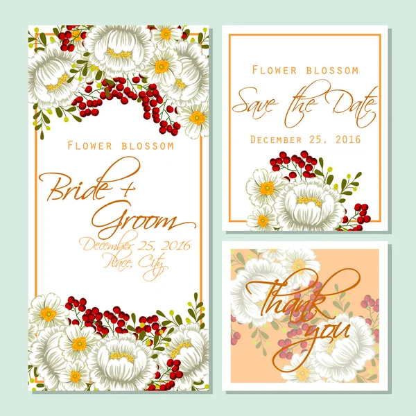 Carte d'invitation de mariage — Image vectorielle