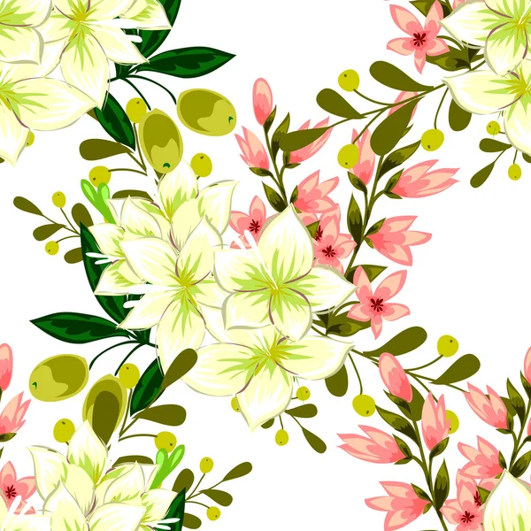 Motif floral sans couture — Image vectorielle