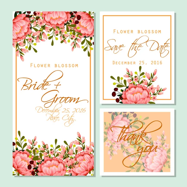 Tarjeta de invitación de boda — Vector de stock