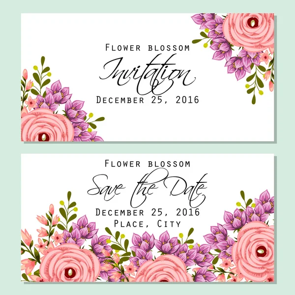 Carte d'invitation de mariage — Image vectorielle