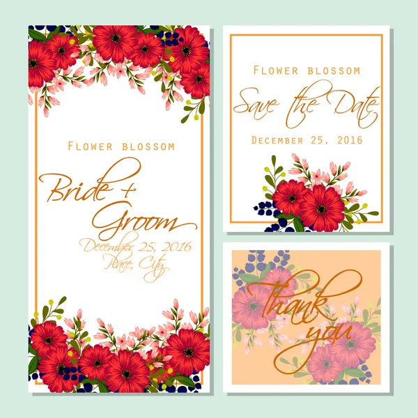 Tarjeta de invitación de boda — Vector de stock