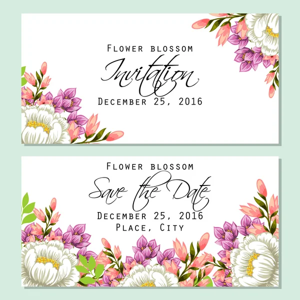 Tarjeta de invitación de boda — Vector de stock