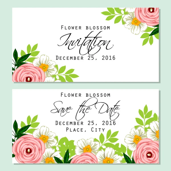 Tarjeta de invitación de boda — Vector de stock