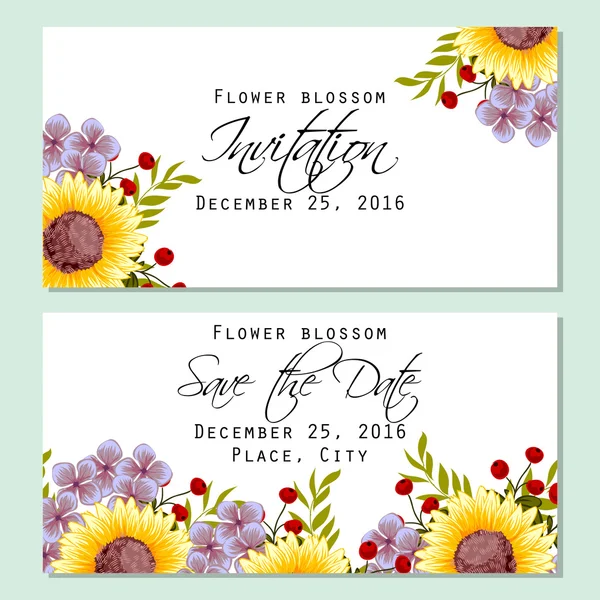 Tarjetas de invitación de boda — Vector de stock