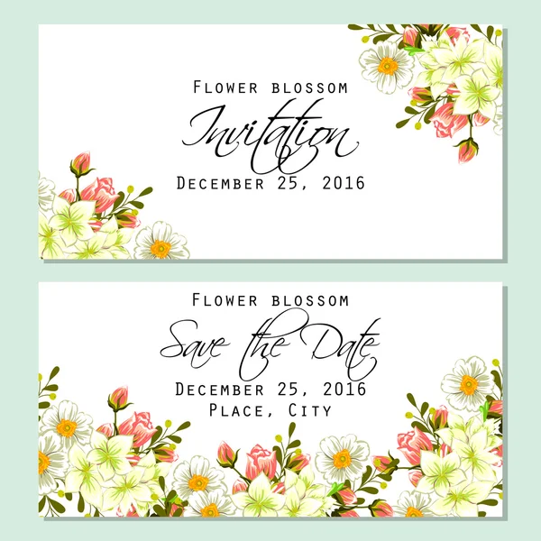 Cartes d'invitation de mariage — Image vectorielle