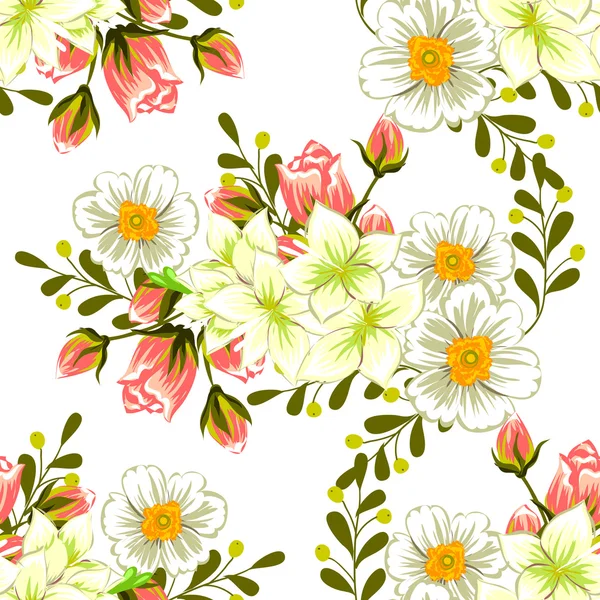 Motif floral sans couture — Image vectorielle