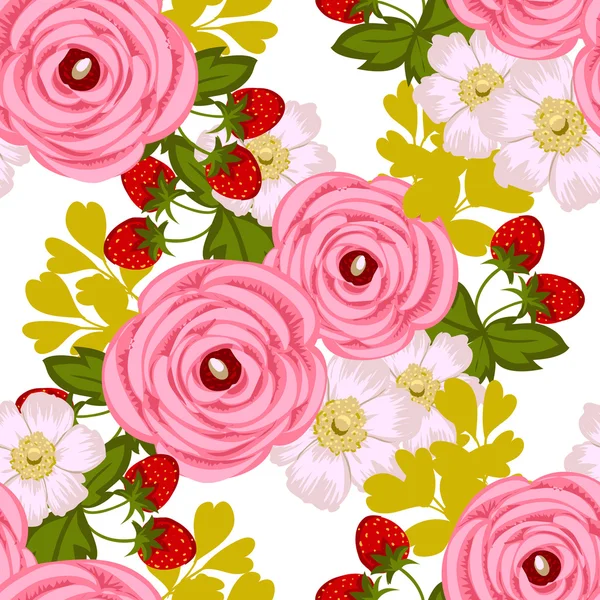 Bloemen naadloos patroon — Stockvector