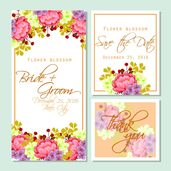 Cartes d'invitation de mariage — Image vectorielle