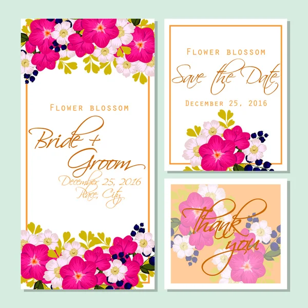 Tarjeta de invitación de boda — Vector de stock