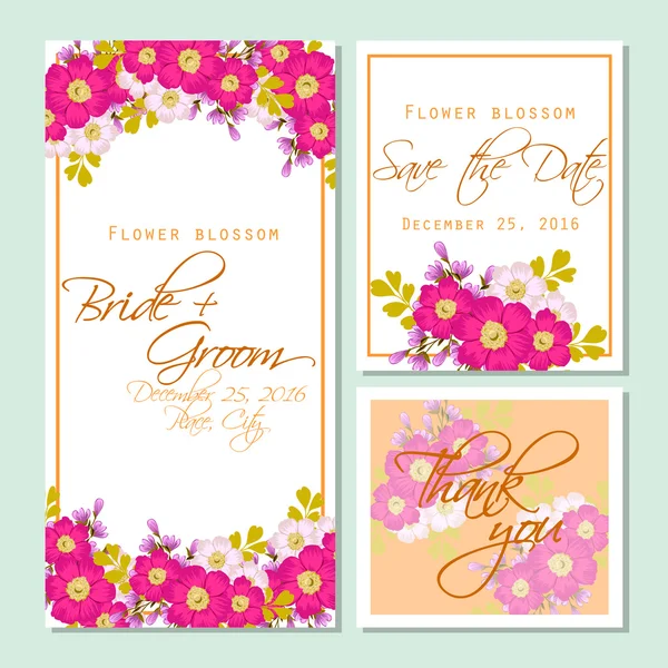 Tarjeta de invitación de boda — Vector de stock