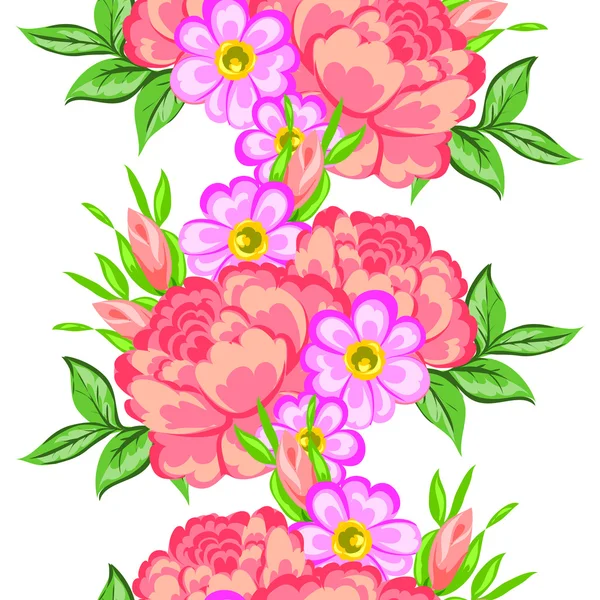 Bloemen naadloos patroon — Stockvector