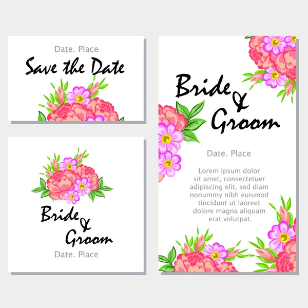 Carte d'invitation de mariage — Image vectorielle