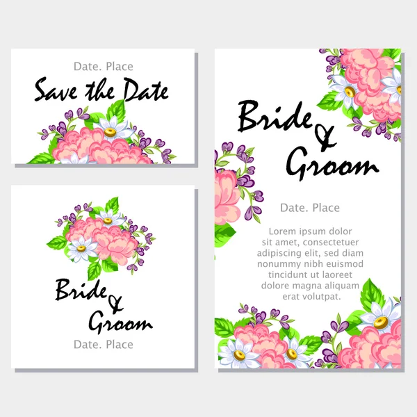 Tarjeta de invitación de boda — Vector de stock