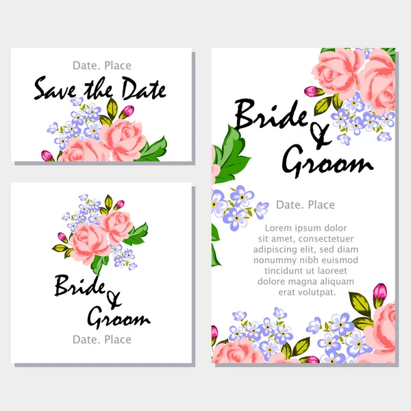 Tarjeta de invitación de boda — Vector de stock