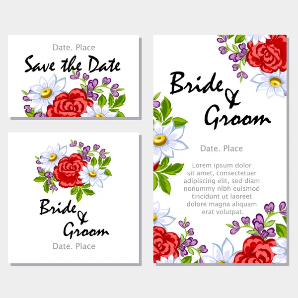 Tarjeta de invitación de boda — Vector de stock