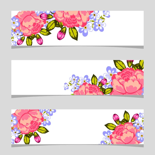 Drei florale Banner — Stockvektor