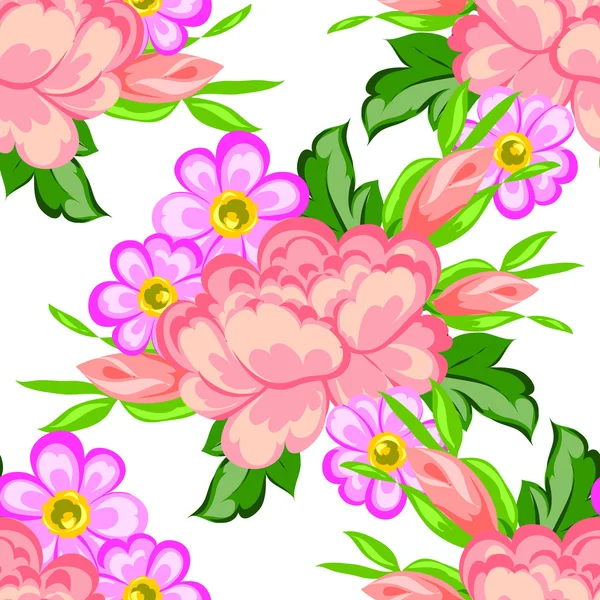 Motif floral sans couture — Image vectorielle