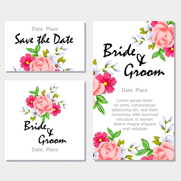 Carte d'invitation de mariage — Image vectorielle