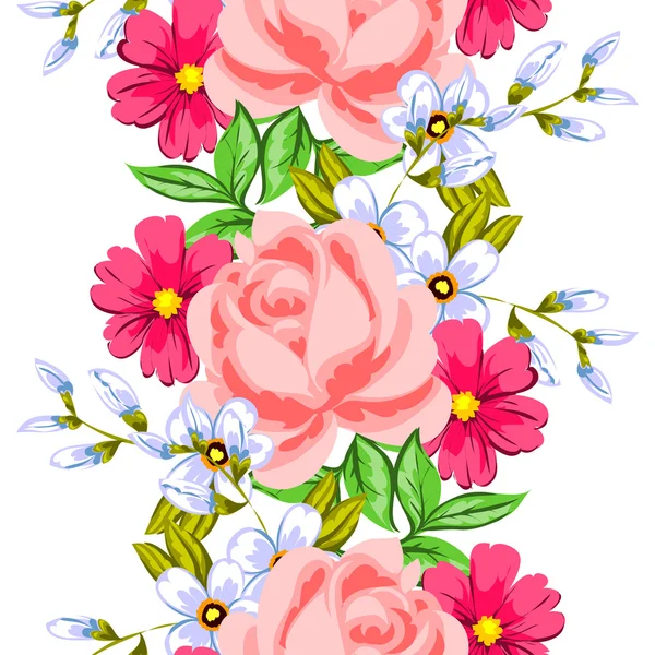 Bloemen naadloos patroon — Stockvector