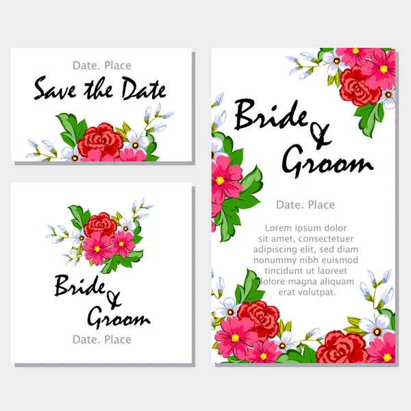 Carte d'invitation de mariage — Image vectorielle