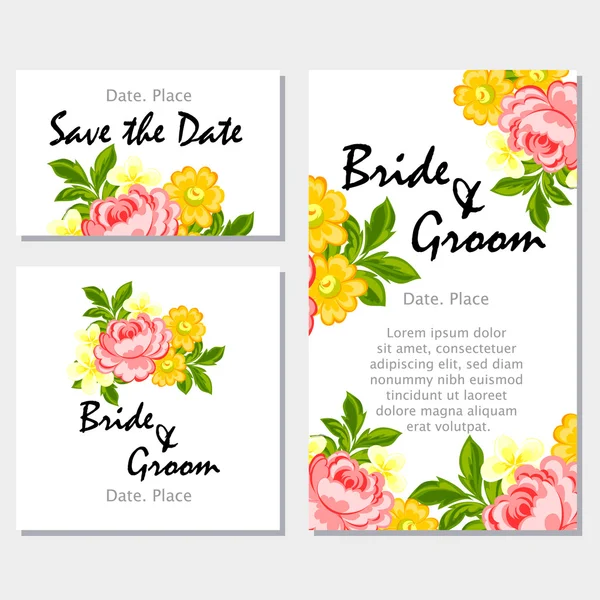 Carte d'invitation de mariage — Image vectorielle