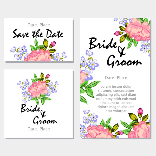 Carte d'invitation de mariage — Image vectorielle