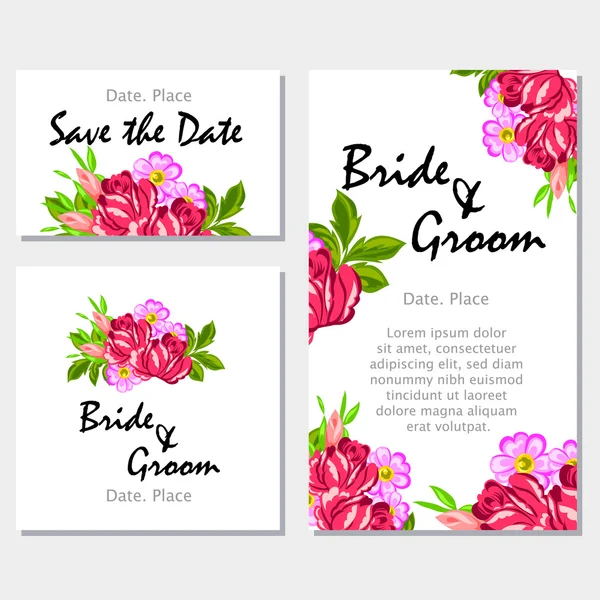 Carte d'invitation de mariage — Image vectorielle