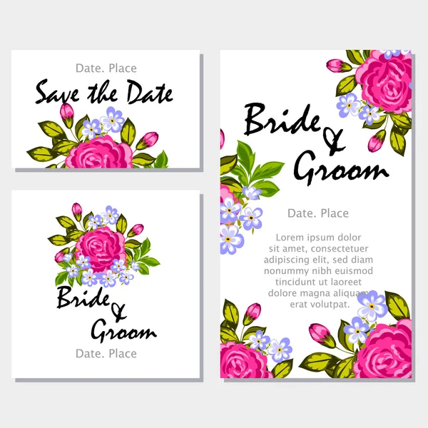 Carte d'invitation de mariage — Image vectorielle