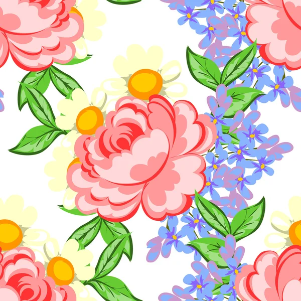 Bloemen naadloos patroon — Stockvector