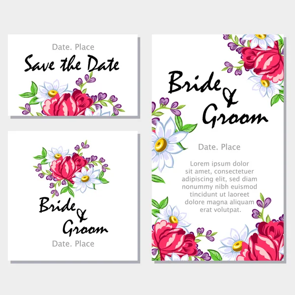 Carte d'invitation de mariage — Image vectorielle