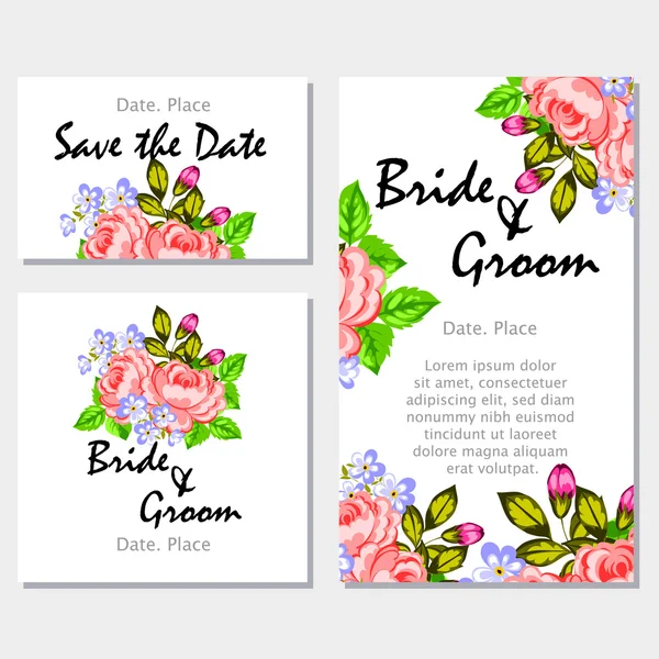 Carte d'invitation de mariage — Image vectorielle