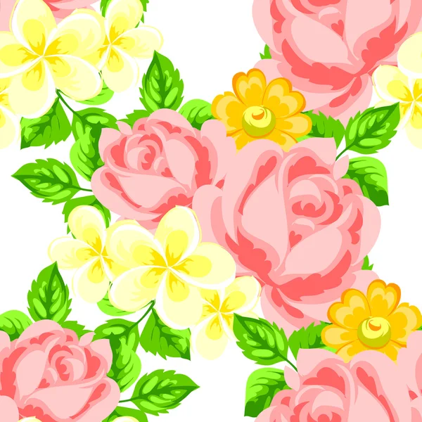 Bloemen naadloos patroon — Stockvector