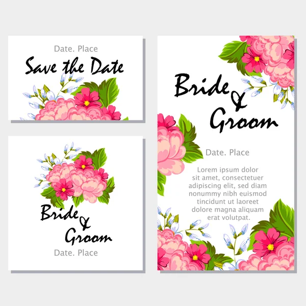 Carte d'invitation de mariage — Image vectorielle