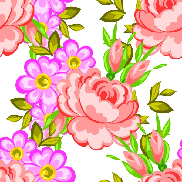 Bloemen naadloos patroon — Stockvector