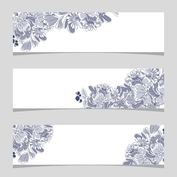 Drei florale Banner — Stockvektor
