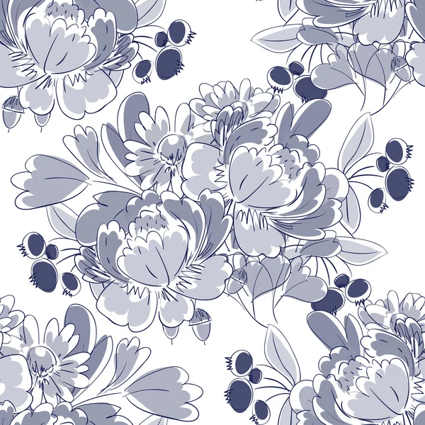 Motif floral sans couture — Image vectorielle