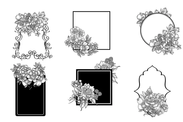 Set van abstract bloemen achtergronden — Stockvector