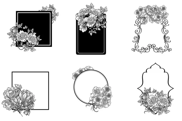 Ensemble de fonds de fleurs abstraites — Image vectorielle