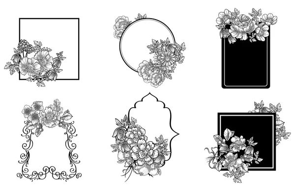 Reihe von abstrakten Blumen Hintergründe — Stockvektor