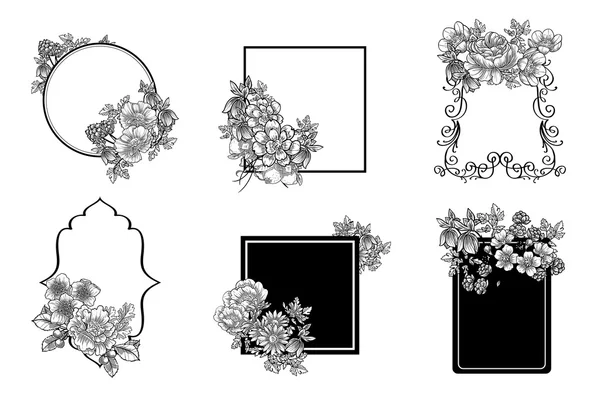 Ensemble de fonds de fleurs abstraites — Image vectorielle